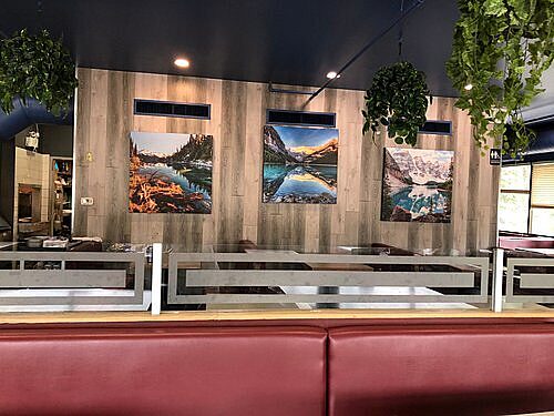 Inside Lake Louise Village Grill Restaurant, within walking distance to Mountaineer Lodge in Lake Louise