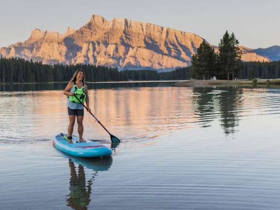 Mountaineer Lodge Two Jack Lake SUP Shannon Martin