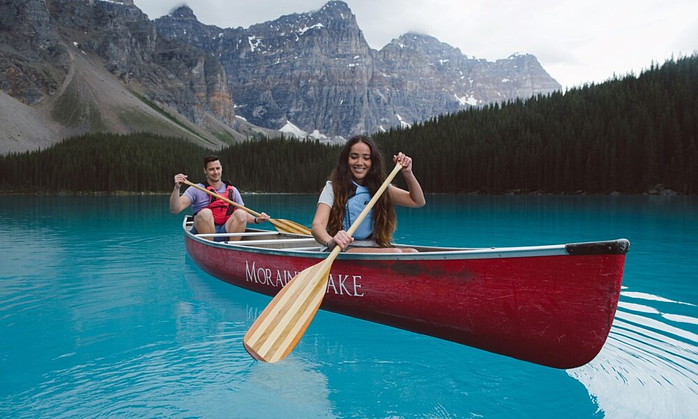 Canoeing Moraine Lake