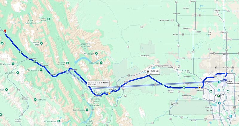 YYC to Lake Louise